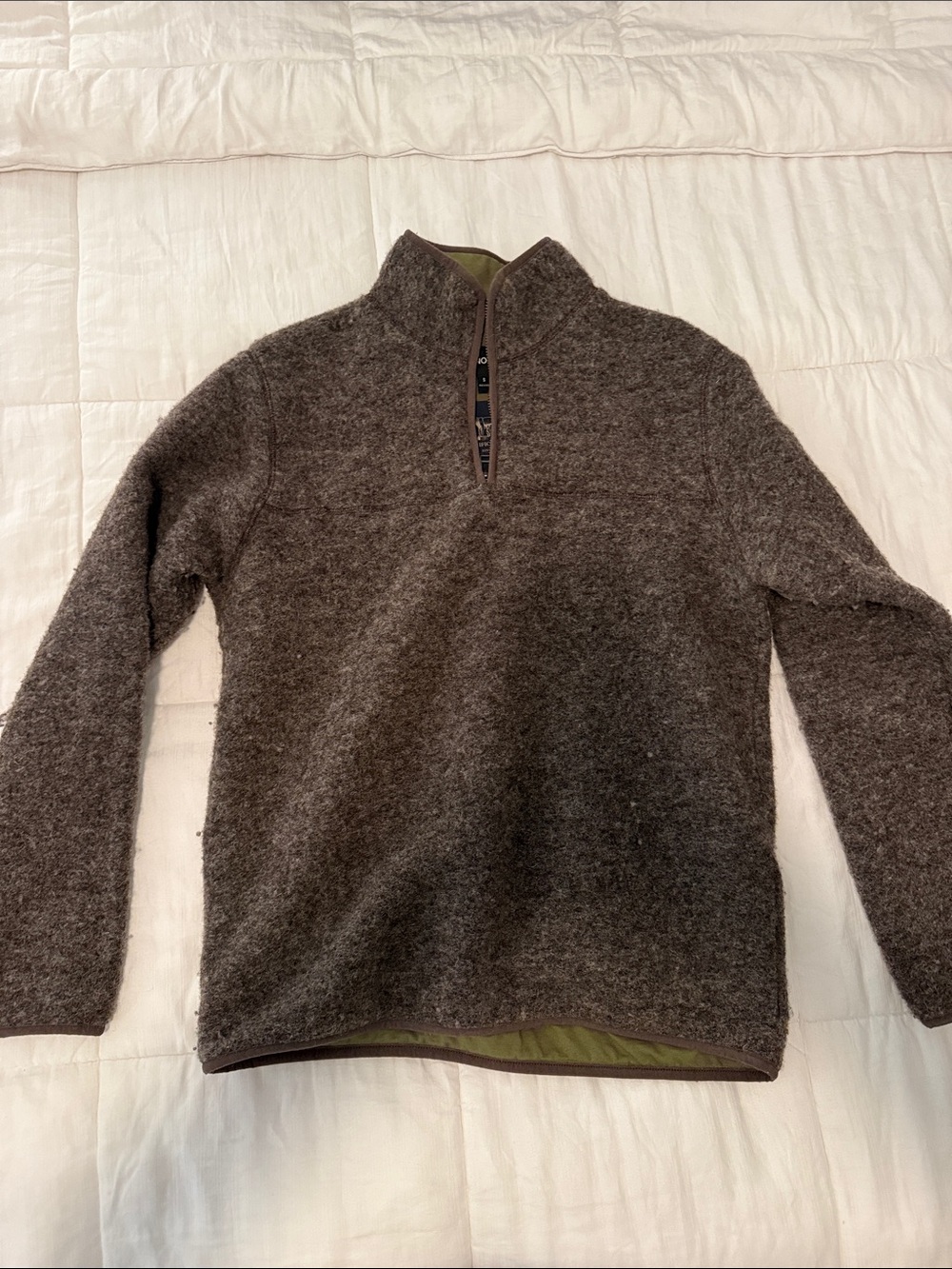 Bonobos Men's Italian Wool Quarter-Zip Fleece Sweater — Brown
